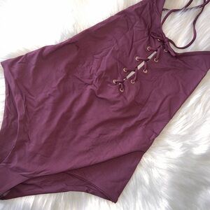 Tavik Purple Lace-Up One Piece Swimsuit